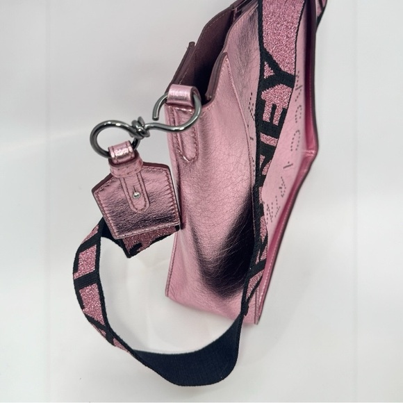 Stella McCartney LOGO Metallic Pink Mini Eco Vegan Leather Crossbody Purse Bag - Picture 10 of 15